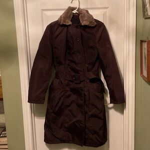 Prada Chocolate Brown Puffer Coat with real beaver Collar